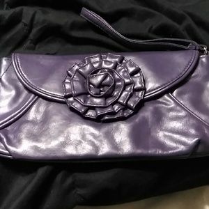 Authentic 80s deep purple clutch